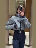 Winter New Personality Fashion Travel Holiday Ski Collar Collar Zip-Down Trousers Women
