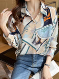 2025 New Hot Sales Commuting Fashion Fashion Print Long-Sleeved Chiffon Shirt Women