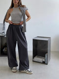 Women's Street Style Loose Casual Trousers Fashion Loose Waist Trousers 68HZ