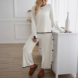 Dili Casual Simple Style Straight Through Pants Solid Long-Sleeved Women's Suit Women's Clothing 2025 Spring And Summer
