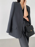New V-Neck Minimalist Designer Suit Suit Suit Female Korean Version Of Harlan Pants Set