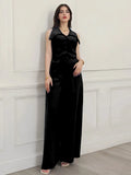 2025 Summer New Women's Solid Color Top Sleeveless Waist Two Sets Of Casual Trousers Set