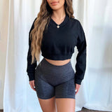Women's Clothing Long-Sleeved Casual Solid-Colored Tat 68HZ