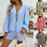 Dili 2025 Autumn/Winter Women's Casual Free-Fleeve Sleeves Shorts Suit