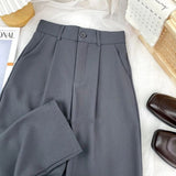 New Narrow Version Of High-Waisted Suit Pants Female Pendant Korean Version Of Fashion Thin Thin Thin Smoke Tube Pants 68HZ