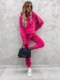 New Casual Ladies Set Solid Color Hooded Hoodie Sweat Trousers Autumn Two-Piece 68HZ
