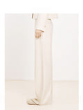 White Narrow Version Of Broad Leg Trousers With Wool Full Ributa Thick Old Money Wind High Waist Straight Trousers
