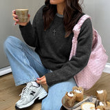 Dili Simple Fashion Wool Long-Sleeved Pure-Color T-Shirt Sweater Women's 2025 Autumn And Winter