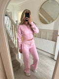 Women's Autumn And Winter New Fashion Casual Set Solid Zipper Open Shirt Straight Trousers Set 68HZ