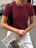 Dili Casual Simple Short-Sleeved Fashion T-Shirt Wool Women's Clothing 2025 Autumn And Winter