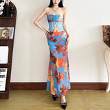 Spring 2025 New Women's Solid-Colored Body Wrap-Back Vest Fashion Low-Waisted Hip Skirt 68HZ