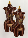 New Holiday Sexy Bikini Metal Design Hanging Neck Strap Strap Vest Tops Swimsuit