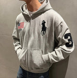 Embroidery Sticker Hoodie Men's High Street Small Design Hooded Dress Loose Coat Tide 68HZ