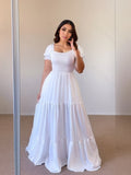 2025 Hot Sales Commuting Solid Color Collar To Pick Up The Stitched Long Dress Dress