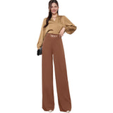 Women's New Bursts Of Pure Color Hanging Fashion Wide Leg Pants Straight Pants Suit Pants Trousers Trousers Women