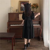 French Court Maternity Dress Sweet Cute Lolita Bubble Sleeve Academy Doll Collar Dress 68HZ