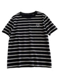 Vintage Casual Round-Neck Black And White Striped Short-Sleeved T-Shirt Women Loose Literary And Art Bottoming Shirt Summer New Students