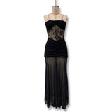 Spice Girl Braed Lace Sliced Dresses 2025 Summer New Famous Temperament Stunny Style Irregular Dress Woman