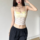 2025WISH Summer New Women's Sexy Mesh Slings Solid Color Hanging Neck Wrapped Two Sets 68HZ