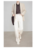 New Primary Cotton-Dipped White Lysier Tian Silk Jeans Old Money Style Pants Casual Straight Trousers Woman