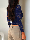 Dija Y2K Hottie Style Sexy Long-Sleeved T-Shirt Lace Women's Clothing 2025 Autumn And Winter