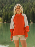 Hot Sales Women's Clothing Color Design Lantern Sleeve Half-High Collar Long Sleeves Casual Commuter Woman