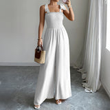 Dili Casual Vacation Slings With Bra Wide Leg Pants Jumpsuit Women's 2025 Autumn And Winter