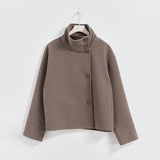 Exploding Fashion Temperament Elegant Buckle Collar Hair Jacket 2025 Women's Clothing Small Batch