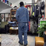 Star Embroidered Jeans High Street Men And Women Y2K Harajian Hung-Hangssy Loose Casual Pants 68HZ