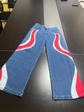 Trendy JNCO Hip-Hop Embroidered Big Pocket Jeans Men And Women Y2k High Street Drag-And-Broad Leg Pants 68HZ
