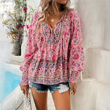 Dili Leisure Vacation Printed Long Sleeve T-Shirt Shirt Women's Winter 2025