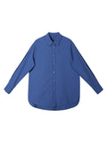 New Klein Blue Cotton Shirt Women Loose Shirt Women Multi-Season Wear Folding Clothes