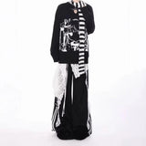 Y2K Vintage Striped Loose Swear Japanese Harajuku Lace Lace Ribbon Han Version Of Street Straight Trousers 68HZ