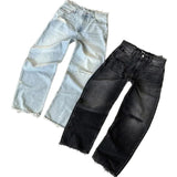 Tide-Brand Hole Embroidered Jeans Men's High Street Design Trousers Loose Trousers 68HZ
