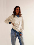 Source Of Street Wind Bumping Long-Sleeved Top Loose Tide Brand Down Shoulder Collar Coat Women Spring And Autumn