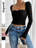 Dili Sports Hot Girl Collar Wrapped Breasts Women's Clothing 2025 Spring And Summer
