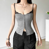 2025 Summer New Women's Solid Color Repair Street Fashion Slings Sexy Bare Vest Women 68HZ