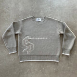 Embroidery Round-Neck Sweater Men's High Street Design Sense Of The Loose Knitted Shirt Autumn And Winter New Top Tide 68HZ