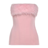 Women's Clothing 2025 Autumn New Word For Christmas Plush Irregular Waist Top Sleeves Women 68HZ