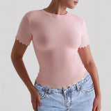 Dili Yoga Clothes Movement Solid Color Slim Slimming T-Shirt For Women 2025 Summer
