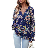 Dili Design Long-Sleeved Shirt Women 2026 Autumn Temperament Elegant Floral Shirt