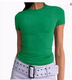 2025 Women's Long-Sleeved T-Shirt Spring And Autumn Solid-Colored T-Shirt T-Shirt Women's Street Dress Shirt Short
