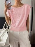 Dili Leisure Holiday Summer Solid Color Short-Sleeved Sweater Women's Clothing 2025 Autumn And Winter