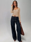 Women's Clothing 2025 Autumn And Winter Explosion V-Neck Long-Sleeved Ribnecked Cardigan Commuting Exquisite Women's Clothing Top