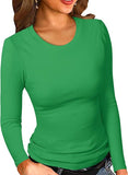 2025 New Women's Modale Ro-Necked T-Shirt Basic Solid Long Sleeve
