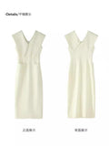 Black Hepburn Style Sleeveless Doll Dress Women's New Summer Waist Show Lanky Skirt