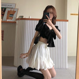 2025 Summer New White 100-Fold A-Word Half-Body Dress Women High-Waisted Thin Short Skirt With Big Skirts 68HZ
