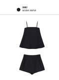 Summer New TR Flat Print Thin Luxury Slings Shorts Women's Suit