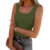 2025 New Square Collar Small Sling Vest Women Wear A Suit Outside The Bottom Of The Blouse