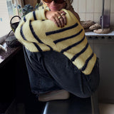 Dili Casual Striped Wool Long-Sleeved Top Sweater Women's Clothing 2025 Autumn And Winter